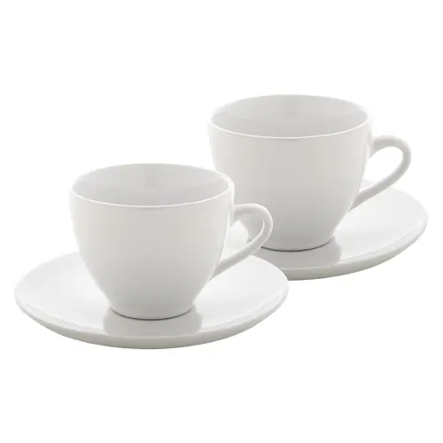Set di 2 tazze da cappuccino e piattini in ceramica 150ml