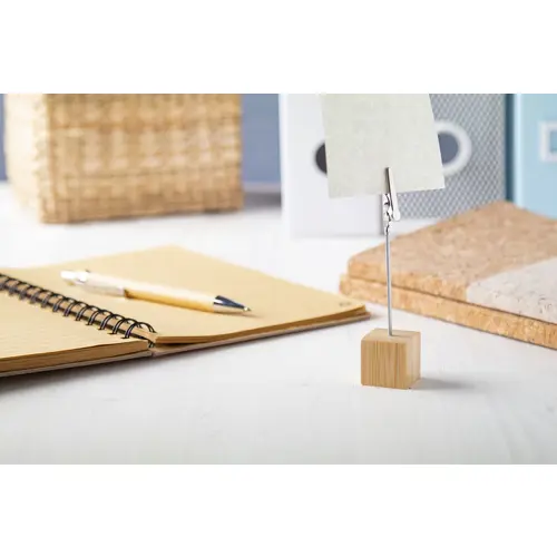 Fermaglio con clip in metallo e base in bambù