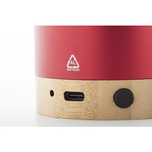 Cassa Bluetooth in alluminio riciclato e bambù con funzione di chiamata in vivavoce