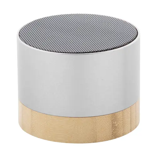 Cassa Bluetooth in alluminio riciclato e bambù con funzione di chiamata in vivavoce