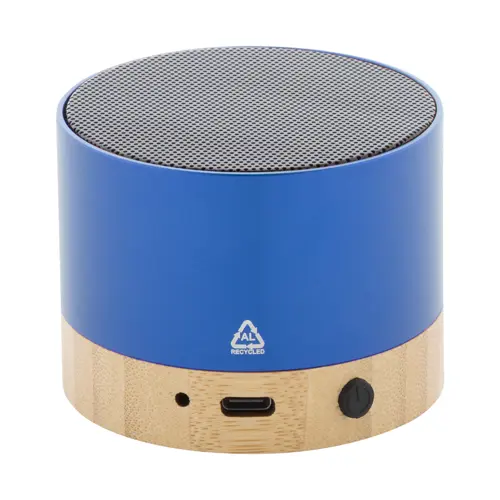Cassa Bluetooth in alluminio riciclato e bambù con funzione di chiamata in vivavoce