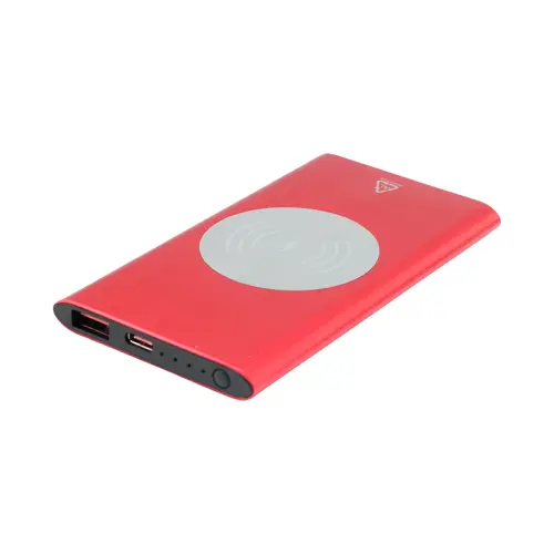 Power bank wireless in alluminio riciclato con ricarica rapida e porta USB-C da 4000mAh