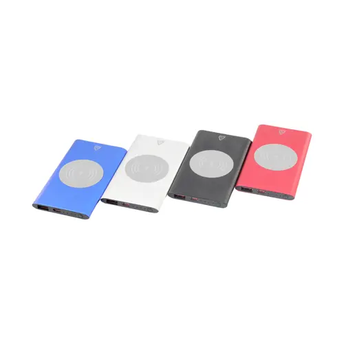 Power bank wireless in alluminio riciclato con ricarica rapida e porta USB-C da 4000mAh