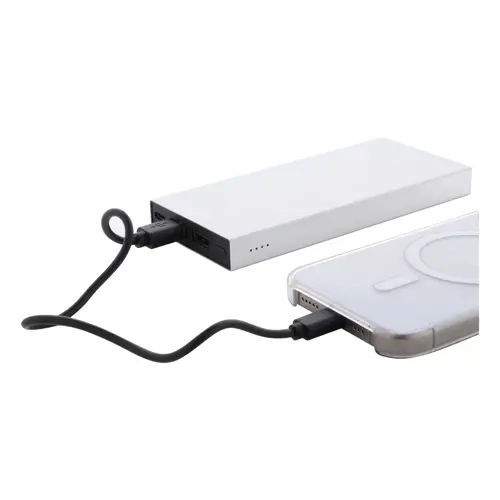 Power bank in alluminio riciclato con porta USB e USB-C da 10000mAh