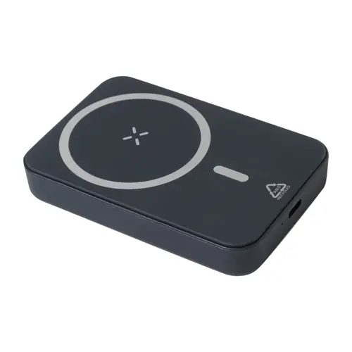 Power Bank wireless magnetico in ABS riciclato con porta USB-C da 5000mAh