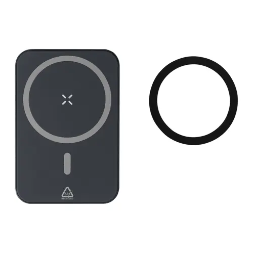 Power Bank wireless magnetico in ABS riciclato con porta USB-C da 5000mAh