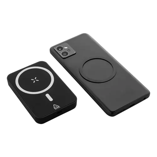 Power Bank wireless magnetico in ABS riciclato con porta USB-C da 5000mAh