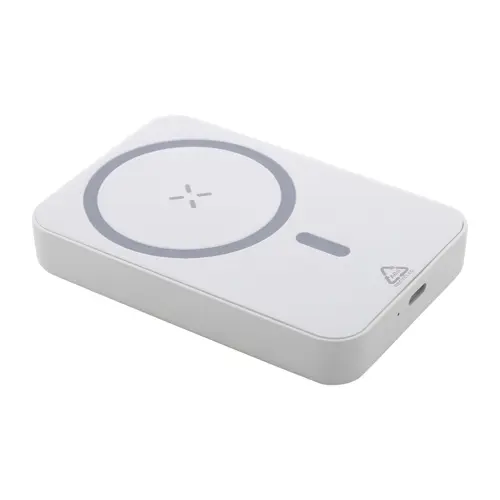 Power Bank wireless magnetico in ABS riciclato con porta USB-C da 5000mAh