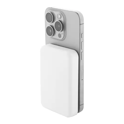 Power Bank wireless magnetico in ABS riciclato con porta USB-C da 5000mAh