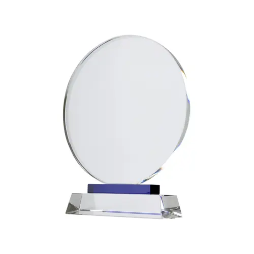 Trofeo in cristallo di forma rotonda