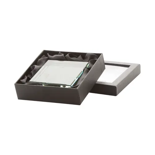 Trofeo premio in vetro di forma quadrata 80x80x20mm