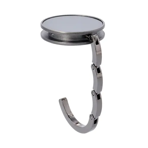 Gancio porta borsa pieghevole in metallo con finitura lucida in confezione regalo