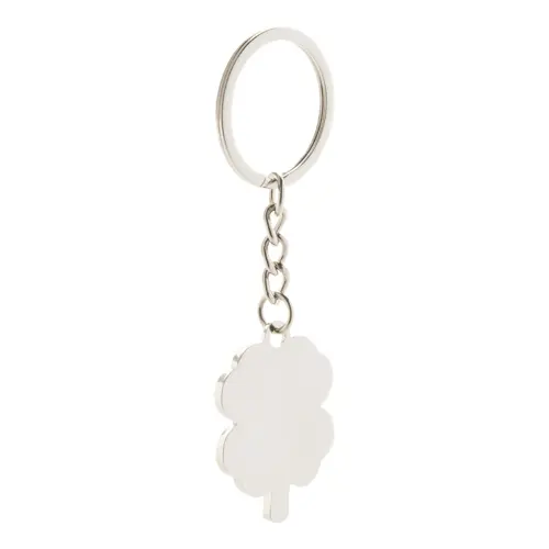 Portachiavi in metallo a forma di quadrifoglio