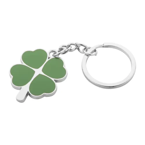 Portachiavi in metallo a forma di quadrifoglio