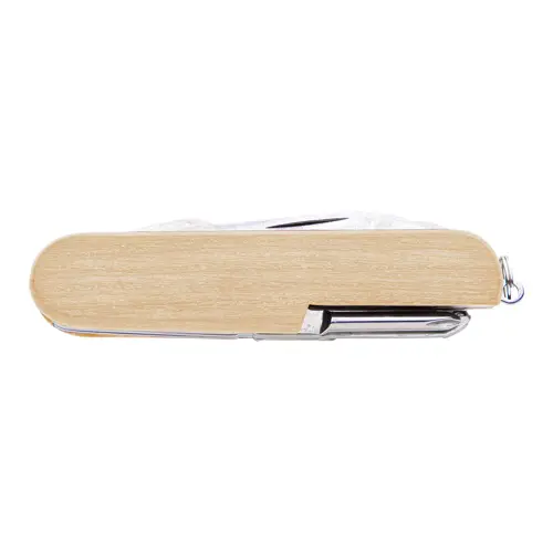 Coltellino da tasca in acciaio inox con manico in legno