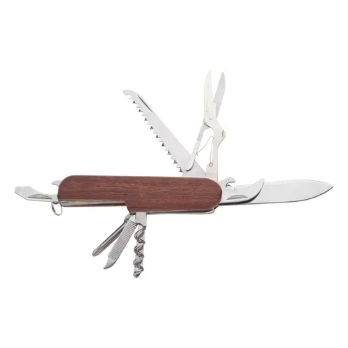 Coltellino da tasca in acciaio inox con manico in legno