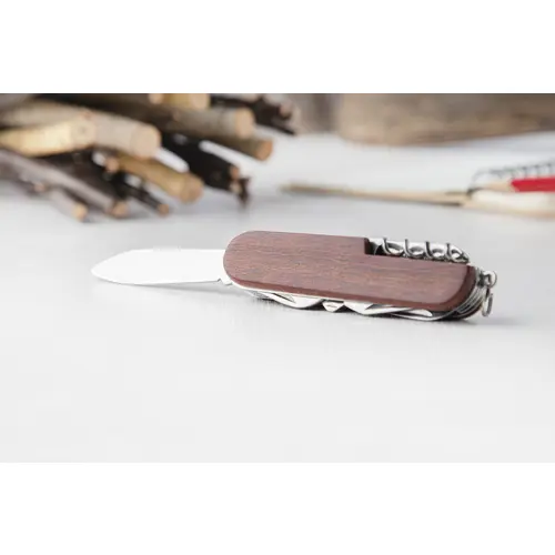 Coltellino da tasca in acciaio inox con manico in legno