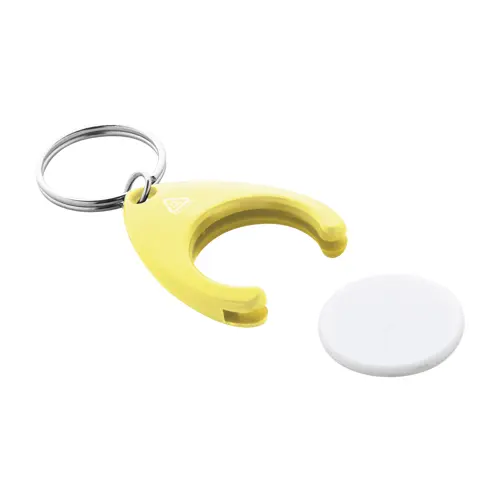 Portachiavi in plastica ABS riciclata con gettone carrello