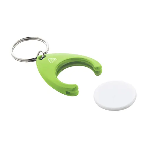Portachiavi in plastica ABS riciclata con gettone carrello