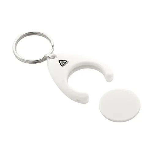 Portachiavi in plastica ABS riciclata con gettone carrello