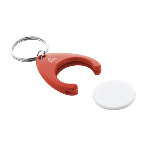 Portachiavi in plastica ABS riciclata con gettone carrello