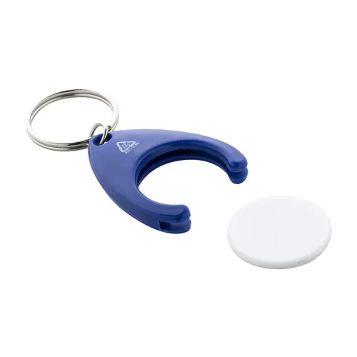 Portachiavi in plastica ABS riciclata con gettone carrello
