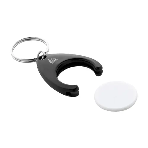 Portachiavi in plastica ABS riciclata con gettone carrello