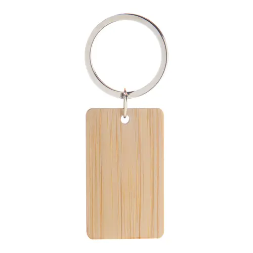 Portachiavi in bambù con anello in metallo