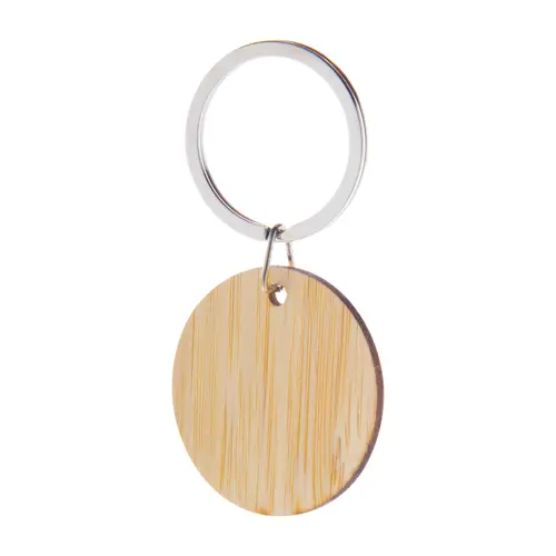 Portachiavi in bambù con anello in metallo