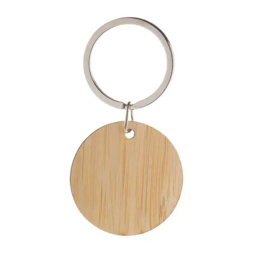 Portachiavi in bambù con anello in metallo