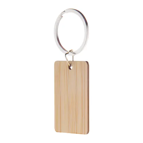 Portachiavi in bambù con anello in metallo