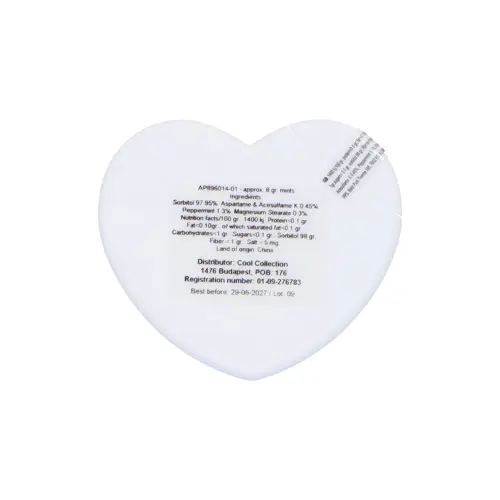 Scatola mentine in plastica a forma di cuore