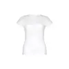 T-shirt da donna bianca a girocollo taglio aderente 100% cotone 150gr