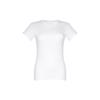 T-shirt da donna bianca a girocollo taglio aderente 100% cotone 190gr