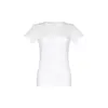 T-shirt da donna bianca a girocollo taglio aderente 100% cotone 190gr