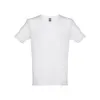 T-shirt da uomo bianca scollo a v taglio regolare 100% cotone 150gr