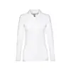 Maglietta polo da donna bianca in tessuto piqué a maniche lunghe taglio regolare 100% cotone 210gr