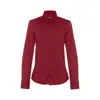 Camicia da donna a maniche lunghe taglio aderente in cotone e poliammide 115gr