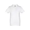 Maglietta polo da bambino unisex bianca a maniche corte 100% cotone 195gr