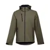 Giacca softshell da uomo colori assortiti con cappuccio rimovibile in poliestere e foderato in pile 280gr