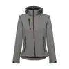 Giacca softshell da donna colori assortiti con cappuccio rimovibile in poliestere e foderato in pile 280gr