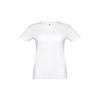 T-shirt da donna sportiva bianca a girocollo taglio aderente in poliestere traspirante 130gr
