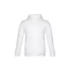 Felpa da bambino unisex bianca con cappuccio e tasca a marsupio in cotone e poliestere 320gr