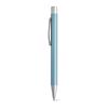 Penna a sfera in alluminio disponibile in vari colori con meccanismo a scatto e refill blu