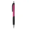  Penna a sfera pulsante in ABS con dettagli colorati su impugnatura e clip con refill blu