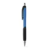  Penna a sfera pulsante in ABS con dettagli colorati su impugnatura e clip con refill blu