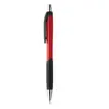  Penna a sfera pulsante in ABS con dettagli colorati su impugnatura e clip con refill blu