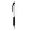  Penna a sfera pulsante in ABS con dettagli colorati su impugnatura e clip con refill blu