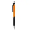  Penna a sfera pulsante in ABS con dettagli colorati su impugnatura e clip con refill blu