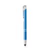 Penna a sfera in alluminio disponibile in vari colori con punta touch e meccanismo a scatto e refill blu